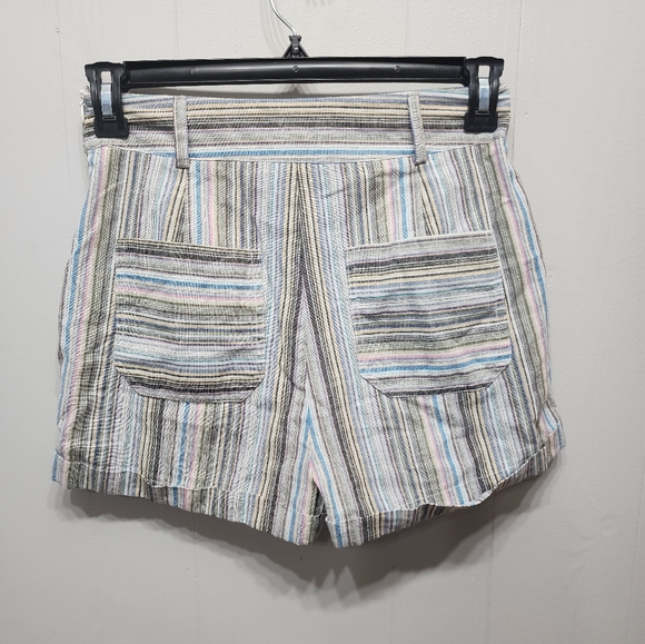 L Love Shorts Small Striped Lightweight Casual Side‎ Zip B804 - Picture 3 of 5